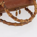GUCCI Bamboo Hand Bag Leather 2way Beige Gold 000 1448 0289 Auth BA12991-8