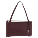 CARTIER Hand Bag Leather Bordeaux Silver Auth BA12993A-1