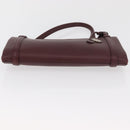 CARTIER Hand Bag Leather Bordeaux Silver Auth BA12993A-6