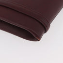 CARTIER Hand Bag Leather Bordeaux Silver Auth BA12993A-9