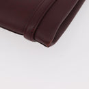 CARTIER Hand Bag Leather Bordeaux Silver Auth BA12993A-15