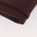 CARTIER Hand Bag Leather Bordeaux Silver Auth BA12993A-16