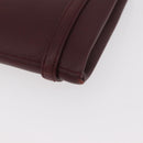 CARTIER Hand Bag Leather Bordeaux Silver Auth BA12993A-17