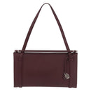 CARTIER Hand Bag Leather Bordeaux Silver Auth BA12993A-13