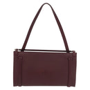 CARTIER Hand Bag Leather Bordeaux Silver Auth BA12993A-2