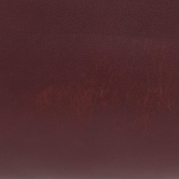 CARTIER Hand Bag Leather Bordeaux Silver Auth BA12993A