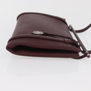 CARTIER Hand Bag Leather Bordeaux Silver Auth BA12993A-4