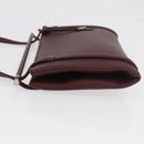 CARTIER Hand Bag Leather Bordeaux Silver Auth BA12993A-5
