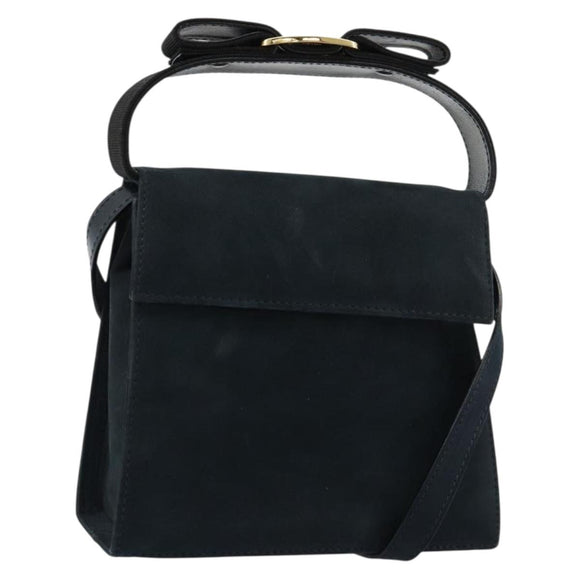 Salvatore Ferragamo Vala Hand Bag Suede 2way Auth BA12994A