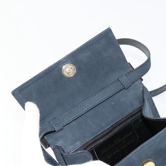 Salvatore Ferragamo Vala Hand Bag Suede 2way Auth BA12994A