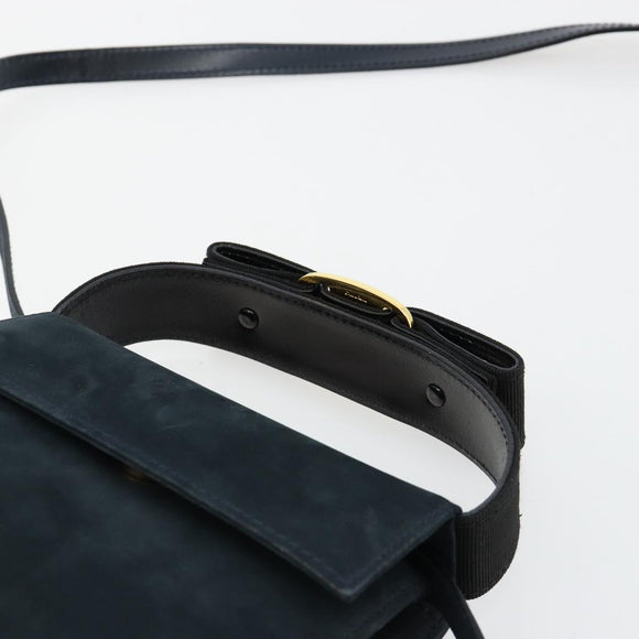 Salvatore Ferragamo Vala Hand Bag Suede 2way Auth BA12994A