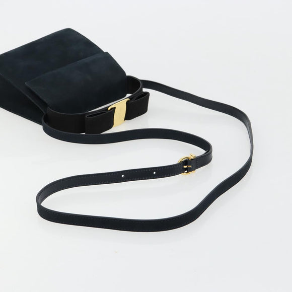 Salvatore Ferragamo Vala Hand Bag Suede 2way Auth BA12994A