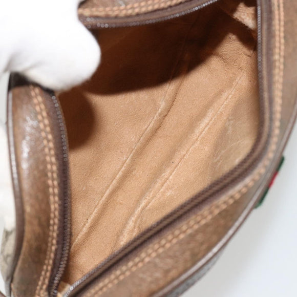 GUCCI GG Supreme Web Sherry Line Tasche PVC Beige Gold 89 02 066 Auth BA12995