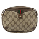 GUCCI GG Supreme Web Sherry Line Tasche PVC Beige Gold 89 02 066 Auth BA12995-13