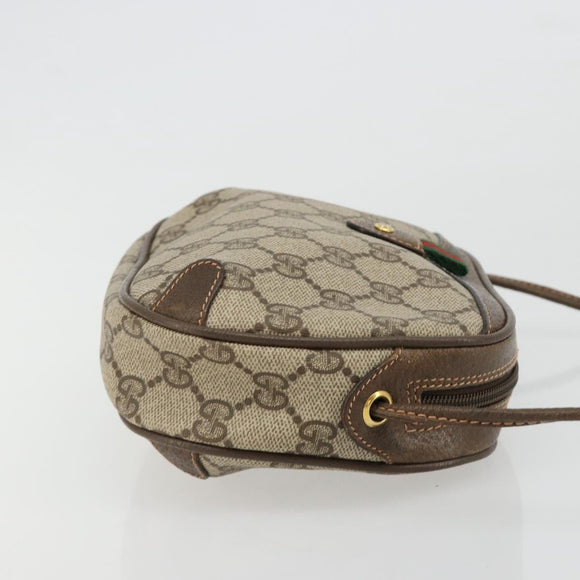 GUCCI GG Supreme Web Sherry Line Tasche PVC Beige Gold 89 02 066 Auth BA12995
