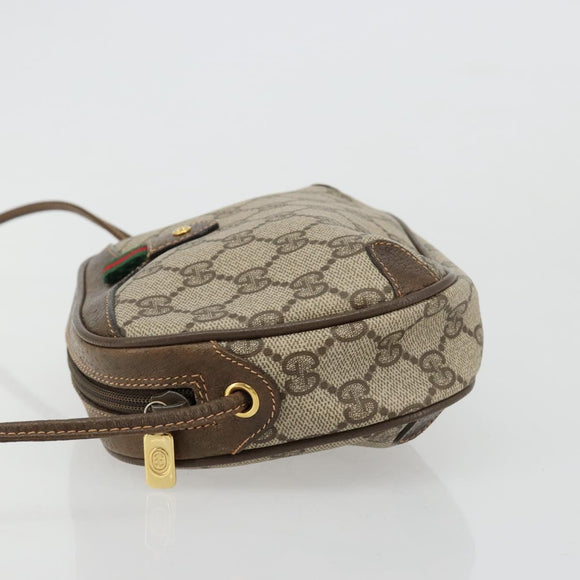 GUCCI GG Supreme Web Sherry Line Tasche PVC Beige Gold 89 02 066 Auth BA12995