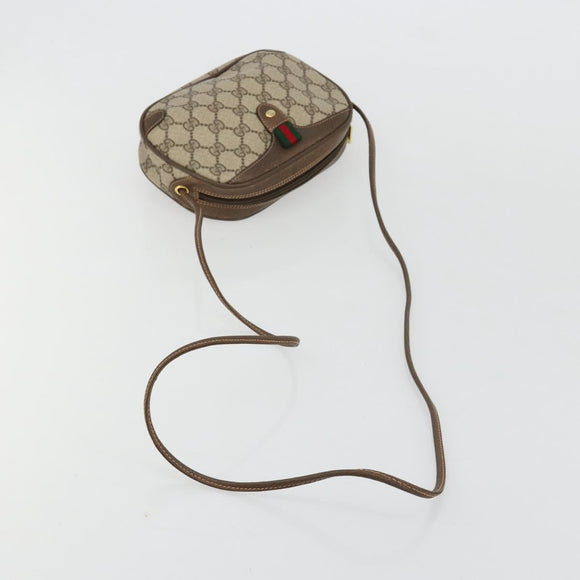 GUCCI GG Supreme Web Sherry Line Tasche PVC Beige Gold 89 02 066 Auth BA12995
