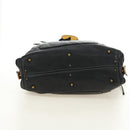 Chloe Paddington Shoulder Bag Leather Black Gold Silver Auth BA12997M-10