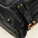 Chloe Paddington Shoulder Bag Leather Black Gold Silver Auth BA12997M-14
