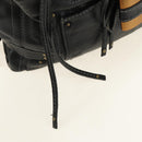 Chloe Paddington Shoulder Bag Leather Black Gold Silver Auth BA12997M-18