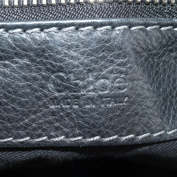 Chloe Paddington Shoulder Bag Leather Black Gold Silver Auth BA12997M