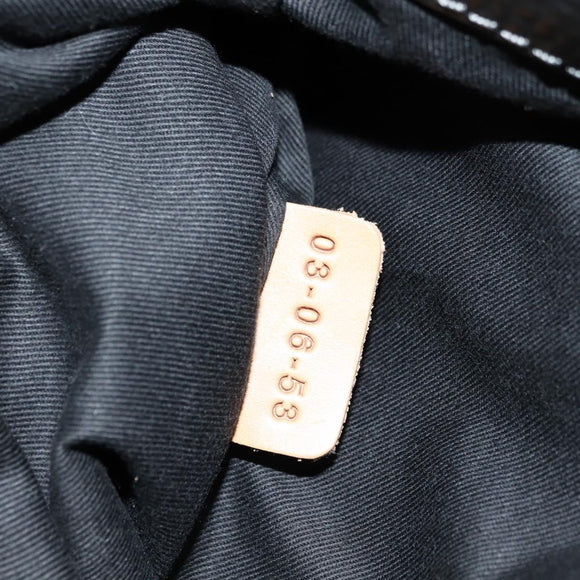 Chloe Paddington Shoulder Bag Leather Black Gold Silver Auth BA12997M