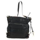 Chloe Paddington Shoulder Bag Leather Black Gold Silver Auth BA12997M-3