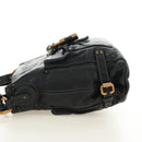 Chloe Paddington Shoulder Bag Leather Black Gold Silver Auth BA12997M-4
