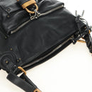 Chloe Paddington Shoulder Bag Leather Black Gold Silver Auth BA12997M-6