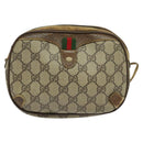 GUCCI GG Supreme Web Sherry Line Shoulder Bag PVC Beige 89 02 066 Auth BA1300-2