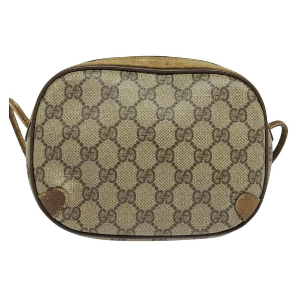 GUCCI GG Supreme Web Sherry Line Shoulder Bag PVC Beige 89 02 066 Auth BA1300