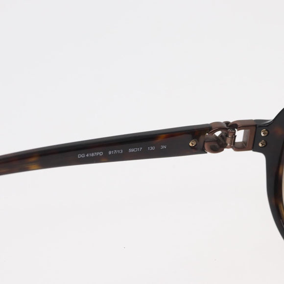 DOLCE&GABBANA Sunglasses plastic Brown Auth BA13000A
