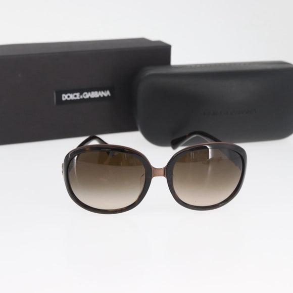DOLCE&GABBANA Sunglasses plastic Brown Auth BA13000A
