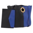VERSACE Shoulder Bag Leather Blue Gold Auth BA13001V-1