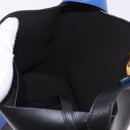 VERSACE Shoulder Bag Leather Blue Gold Auth BA13001V-19