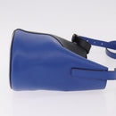VERSACE Shoulder Bag Leather Blue Gold Auth BA13001V-3