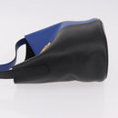 VERSACE Shoulder Bag Leather Blue Gold Auth BA13001V-4