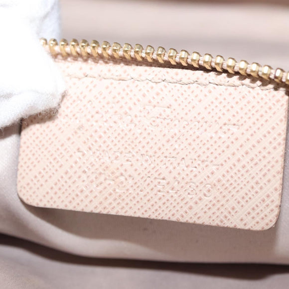 Salvatore Ferragamo Vala Chain Shoulder Bag Leather Gold Beige Auth BA13006