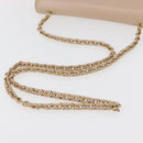 Salvatore Ferragamo Vala Chain Shoulder Bag Leather Gold Beige Auth BA13006-7