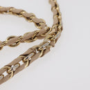 Salvatore Ferragamo Vala Chain Shoulder Bag Leather Gold Beige Auth BA13006-9