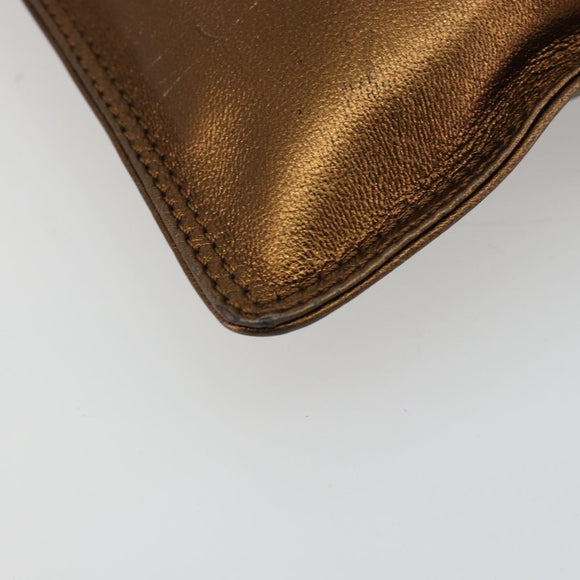CHANEL Shoulder Bag Leather Bronze Gold CC Auth BA13008A