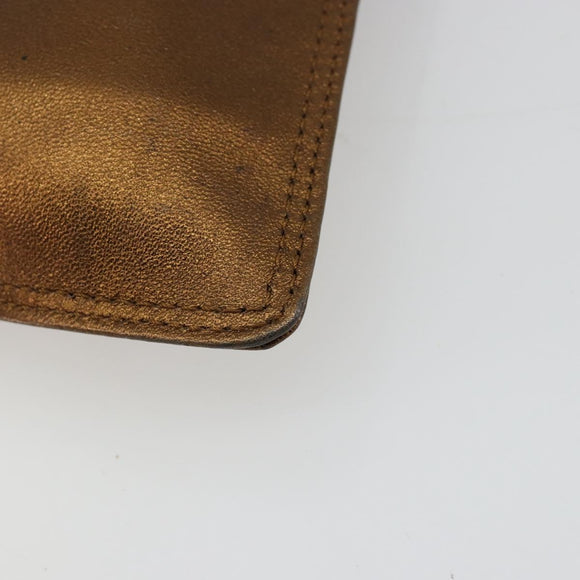 CHANEL Shoulder Bag Leather Bronze Gold CC Auth BA13008A