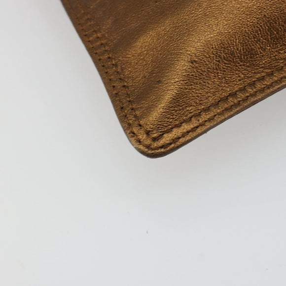 CHANEL Shoulder Bag Leather Bronze Gold CC Auth BA13008A