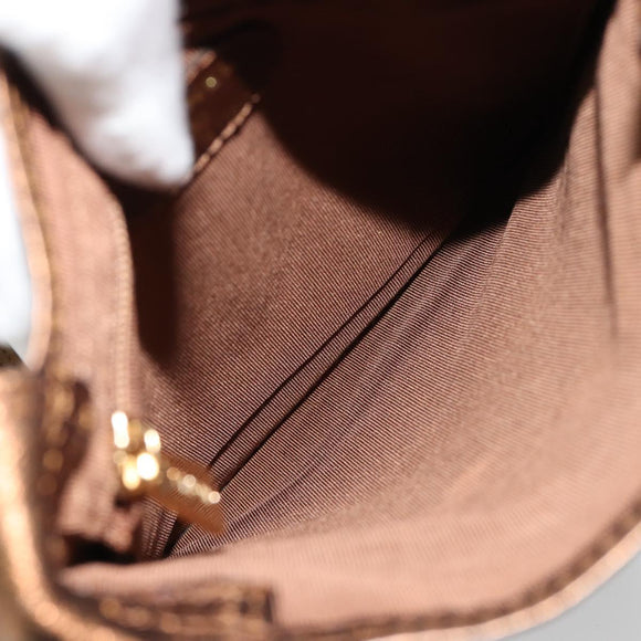 CHANEL Shoulder Bag Leather Bronze Gold CC Auth BA13008A