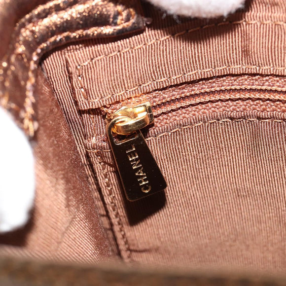 CHANEL Shoulder Bag Leather Bronze Gold CC Auth BA13008A