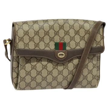 GUCCI GG Supreme Web Sherry Line Shoulder Bag PVC Beige 904 02 084 Auth BA1301