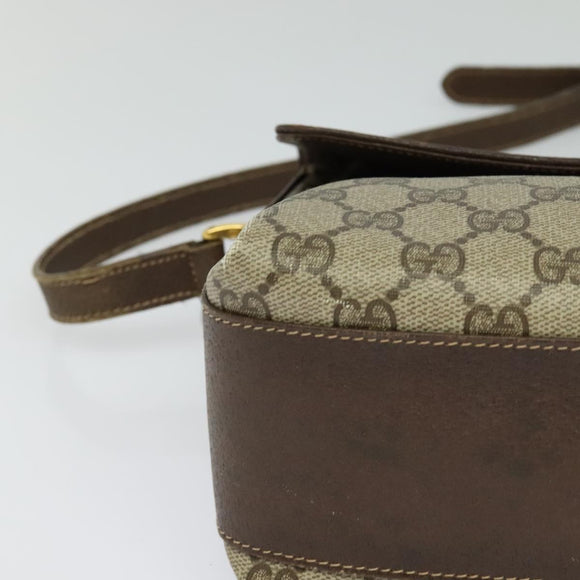 GUCCI GG Supreme Web Sherry Line Shoulder Bag PVC Beige 904 02 084 Auth BA1301