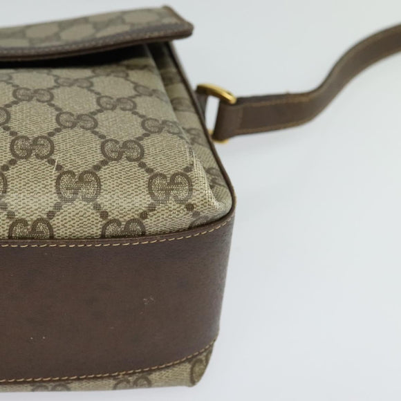 GUCCI GG Supreme Web Sherry Line Shoulder Bag PVC Beige 904 02 084 Auth BA1301