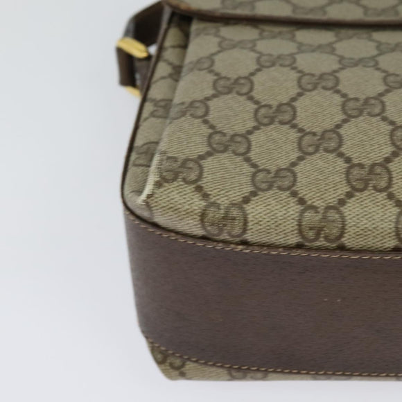 GUCCI GG Supreme Web Sherry Line Shoulder Bag PVC Beige 904 02 084 Auth BA1301