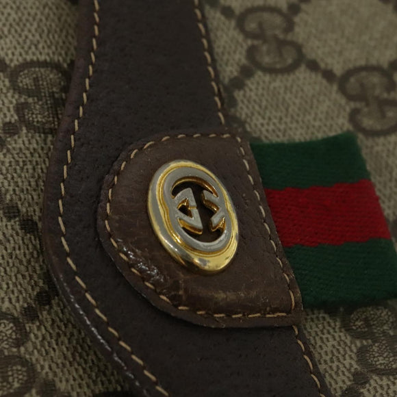 GUCCI GG Supreme Web Sherry Line Shoulder Bag PVC Beige 904 02 084 Auth BA1301